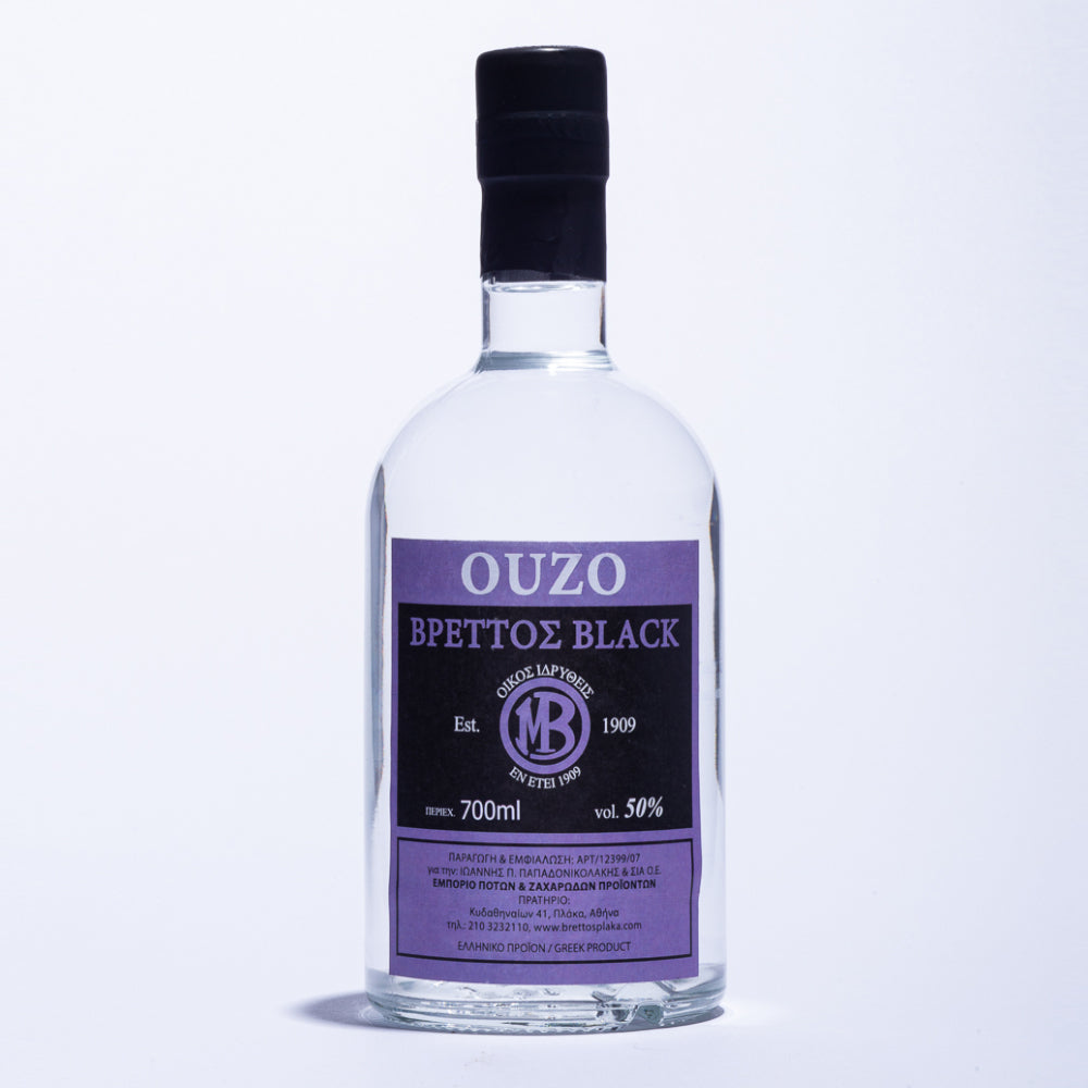 Ouzo Brettos Black Label, 700ml-50% alcohol
