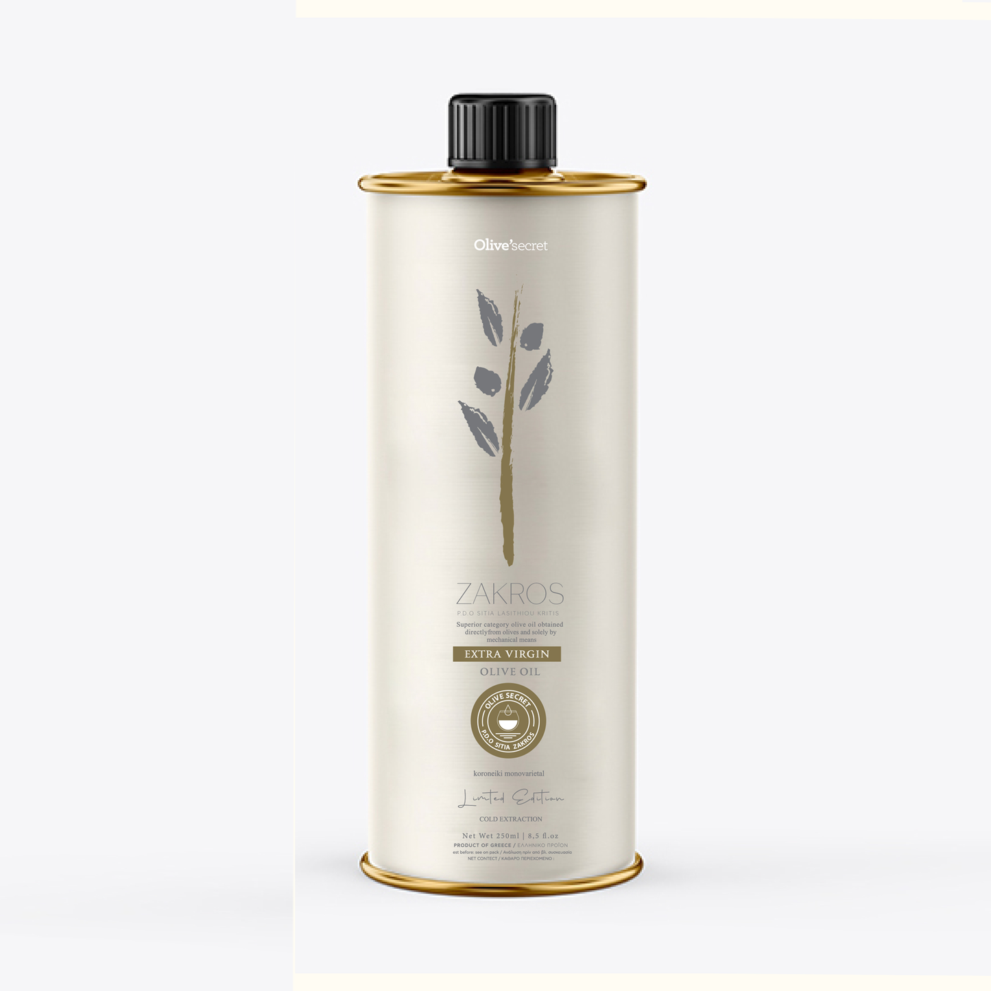 Olive Secret Extra Παρθένο Ελαιόλαδο ΠΟΠ Σητεία "Ζάκρος" τενεκεδάκι 500ml