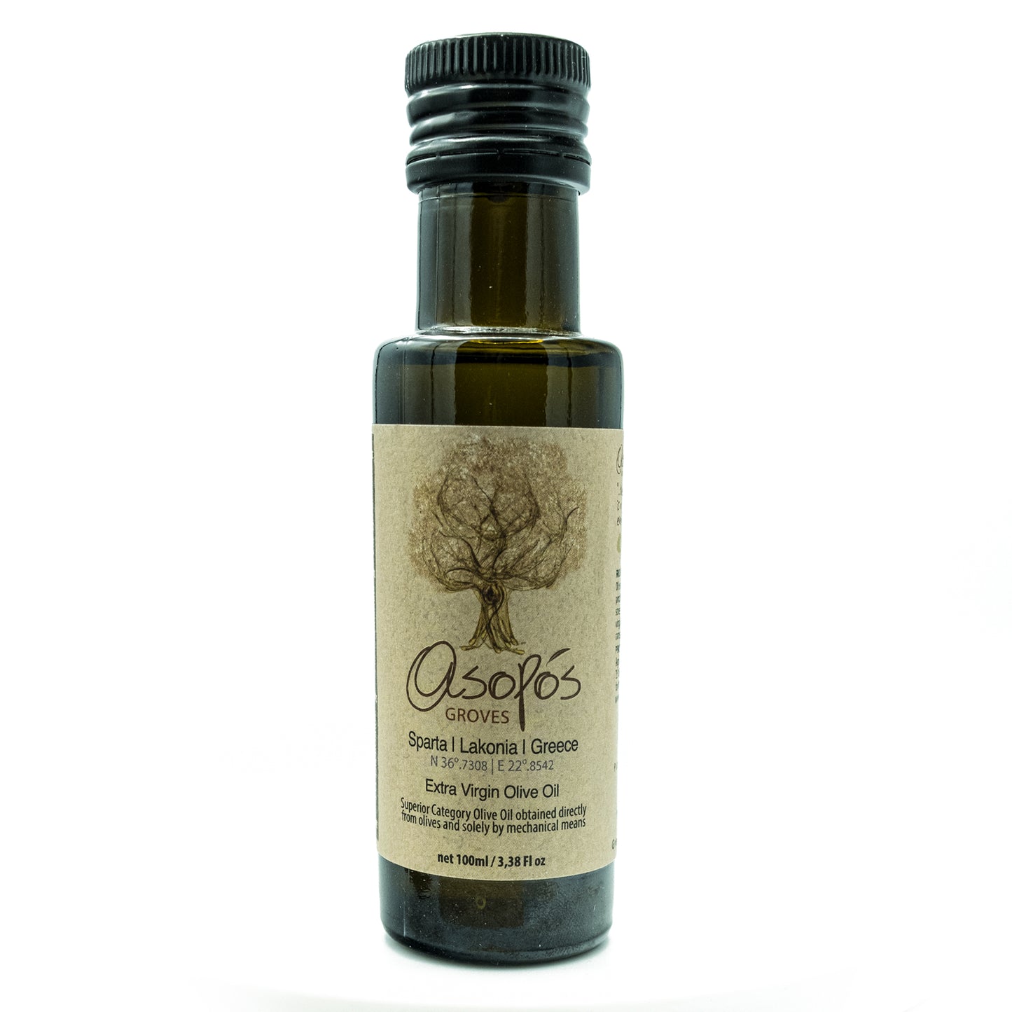 Asopos Groves Extra Virgin Olive Oil bottle 100ml