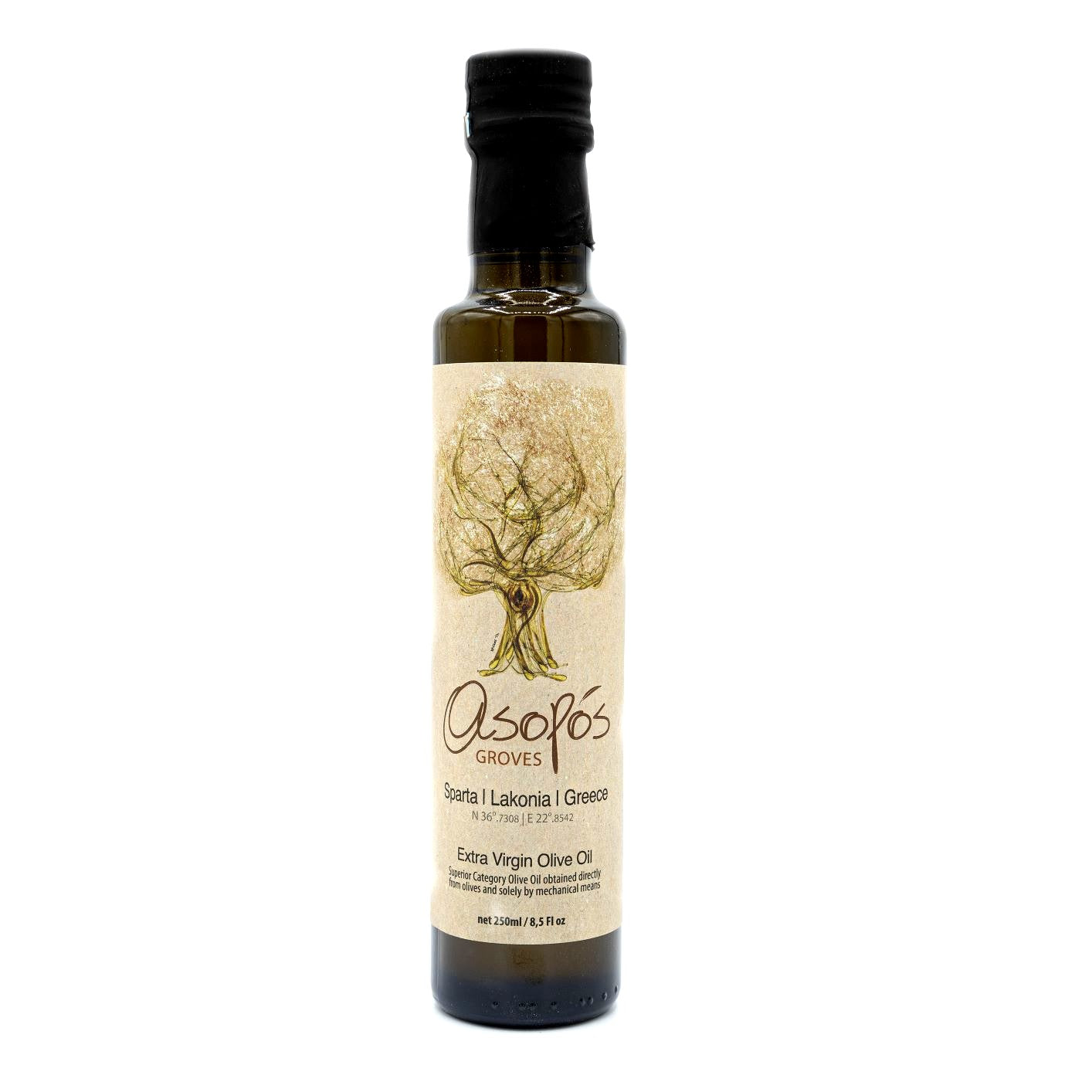 Asopos Groves Extra Virgin Olive Oil bottle 250ml