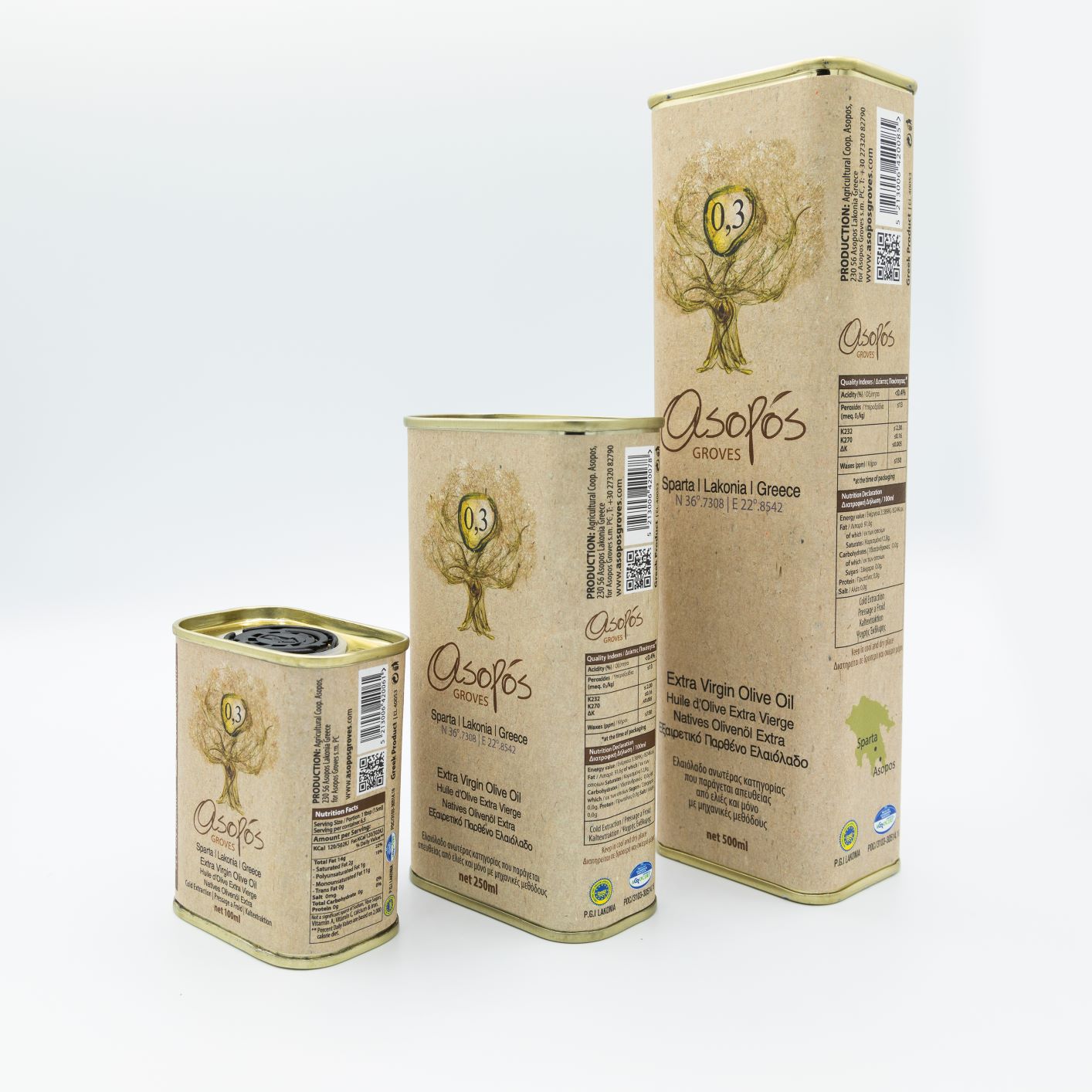 Asopos Groves Extra Virgin Olive Oil tin 100ml