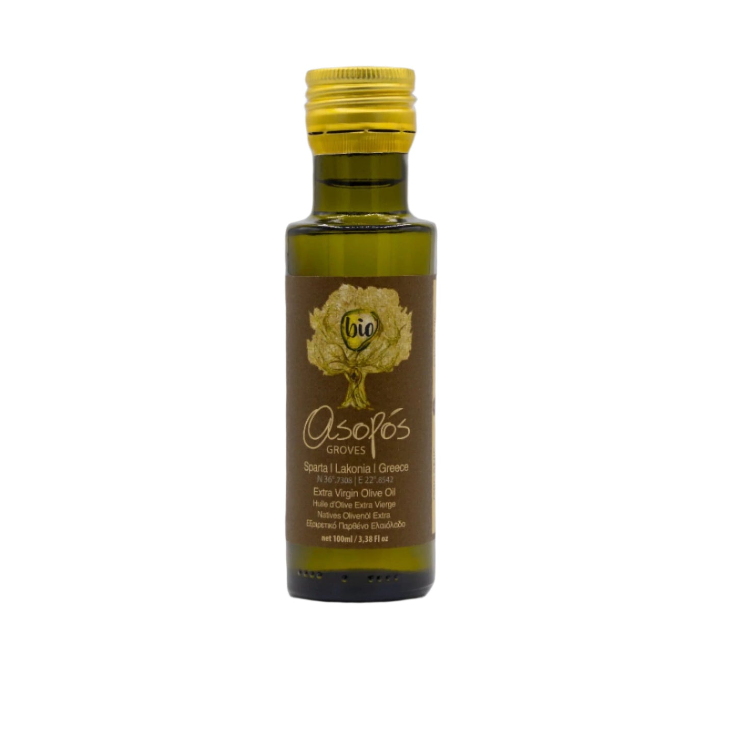 Asopos Groves Bio Extra Virgin Olive Oil bottle 100ml
