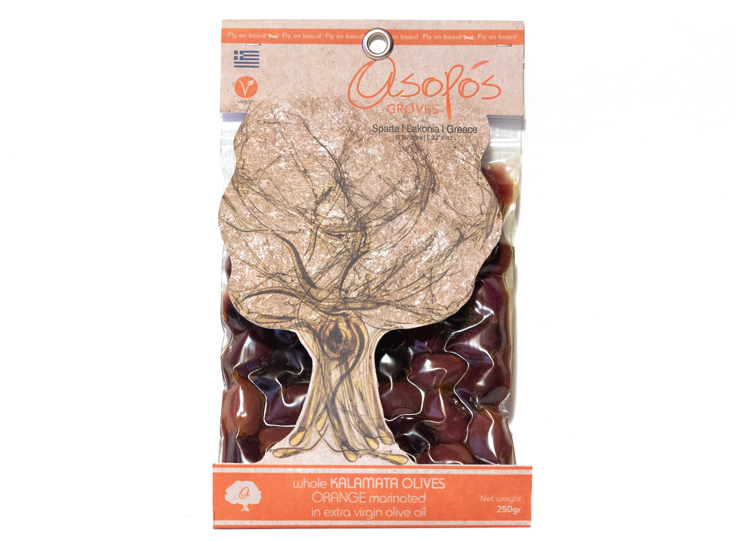 Asopos Groves Kalamon Olives with Orange 250gr