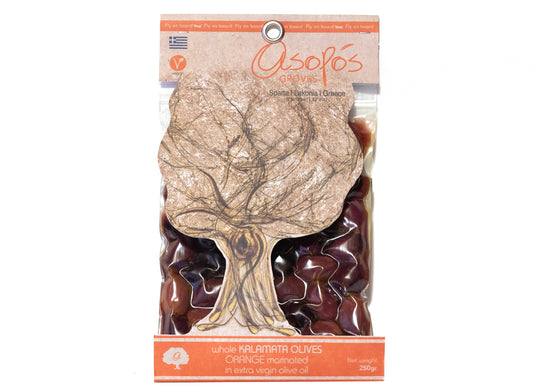 Asopos Groves Kalamon Olives with Orange 250gr