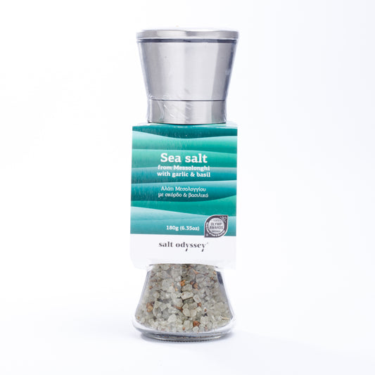 Salt Odyssey Messolonghi Sea Salt With Garlic & Basil 180gr