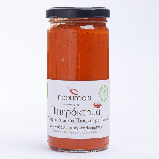 Naoumidis Piperoktima Hot Spread From Sun Dried Peppers With Wild Garlic Bio 260gr