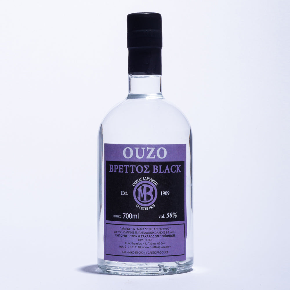 Ouzo Brettos Black Label, 700ml-50% alcohol