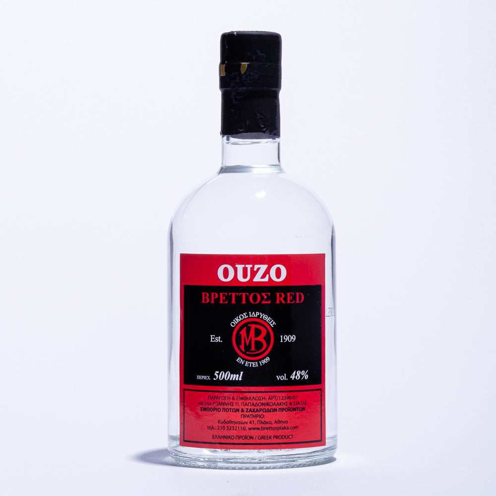 Ouzo Brettos Red Label, 500ml-48% alcohol
