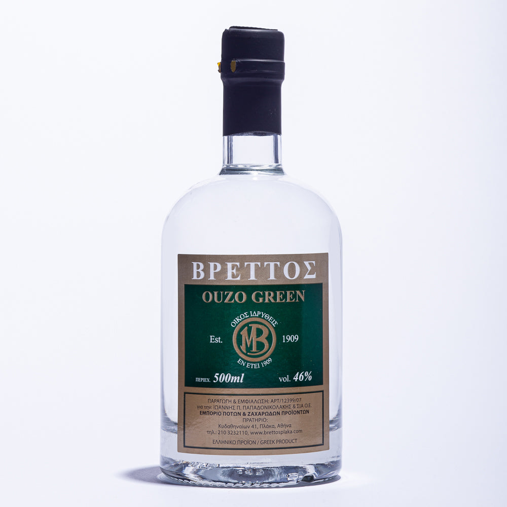 Ouzo Brettos Green Label, 500ml-46% alcohol