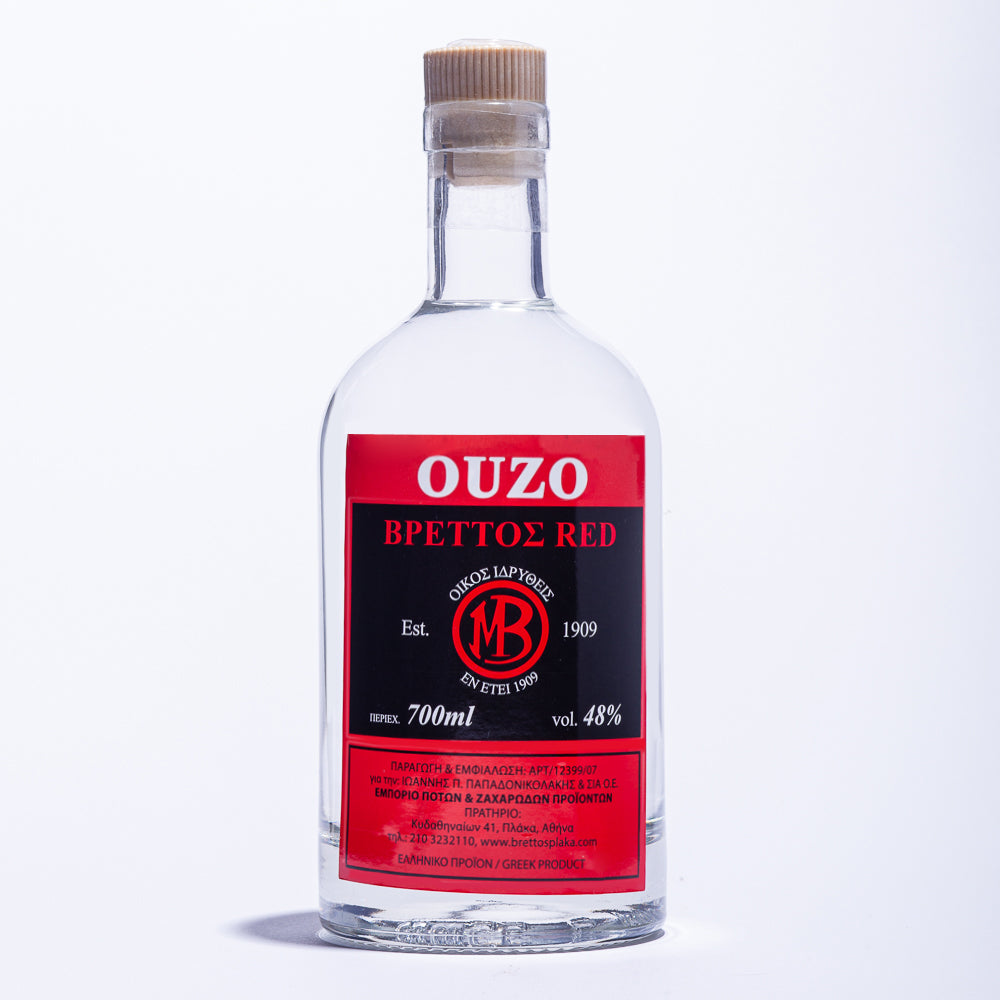 Ouzo Brettos Red Label, 700ml-48% alcohol
