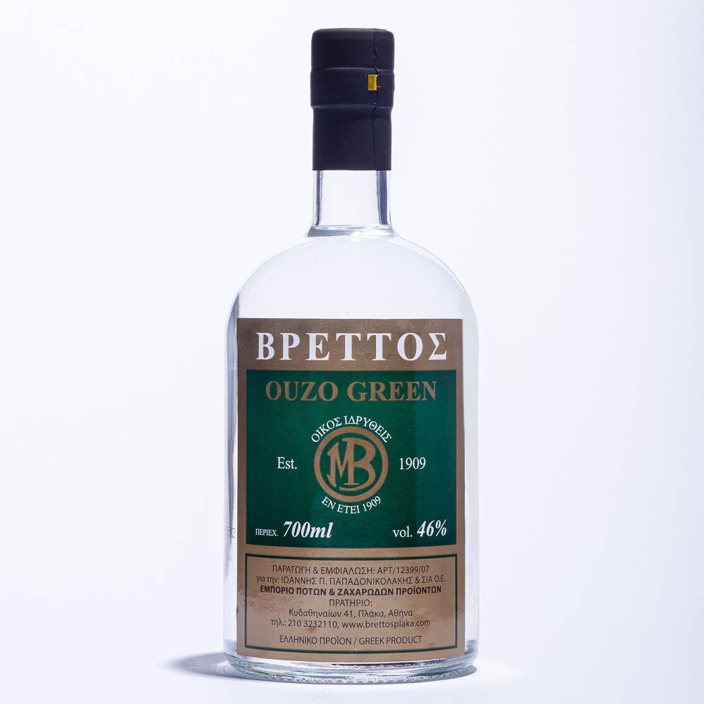 Ouzo Brettos Green Label, 700ml-46% alcohol