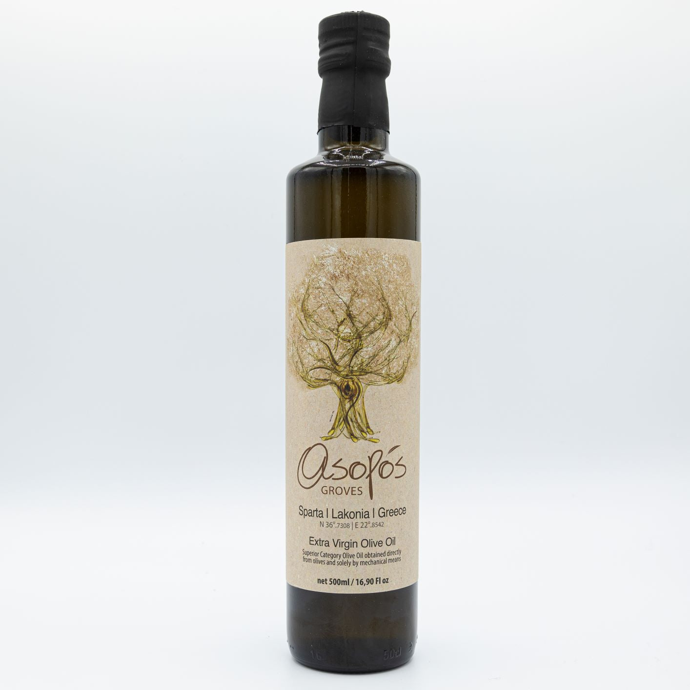 Asopos Groves Extra Virgin Olive Oil bottle 500ml